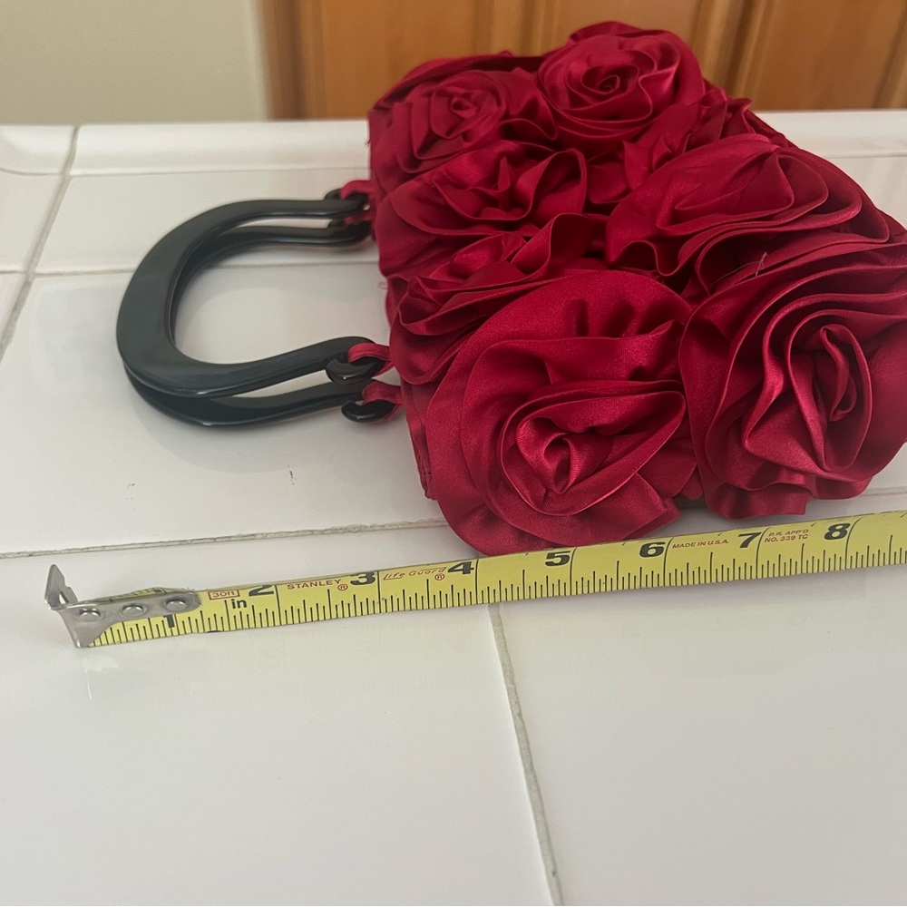 NEW Mad by Design Silk Rose Appliqué Handbag - Picture 9 of 12